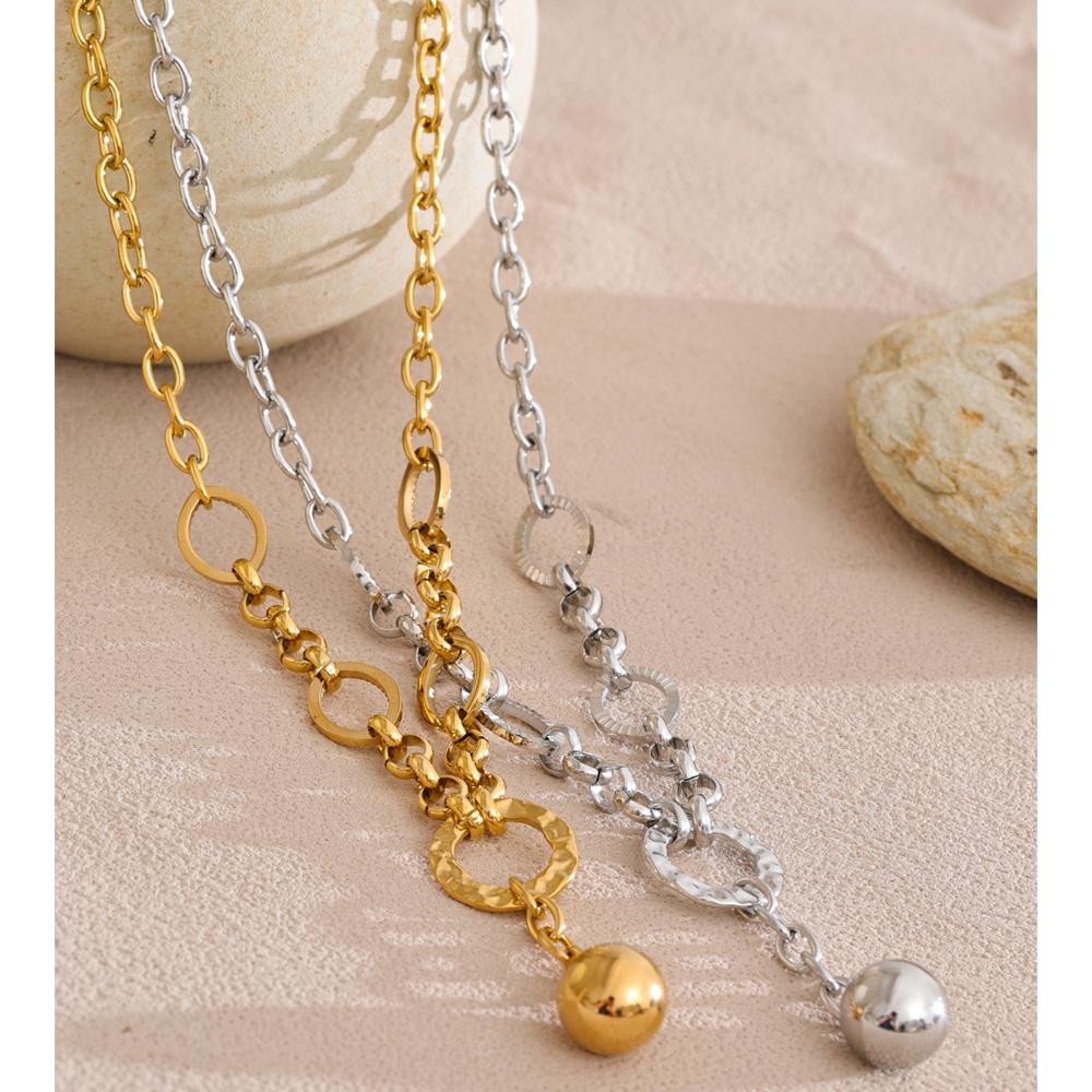Eetit Высококачественная цепочка из нержавеющей стали, ожерелье с круглым шарообразным кулоном, с золотым и платиновым PVD-покрытием, водонепроницаемое, оригинальное украшение
