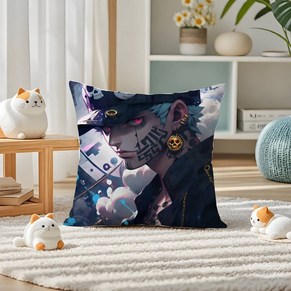 One Piece Blackbeard Marshall Teach Anime Plush Pillow Cover Soft Short Plush Cushion Cover For Sofa Bedroom Home Decor Gift