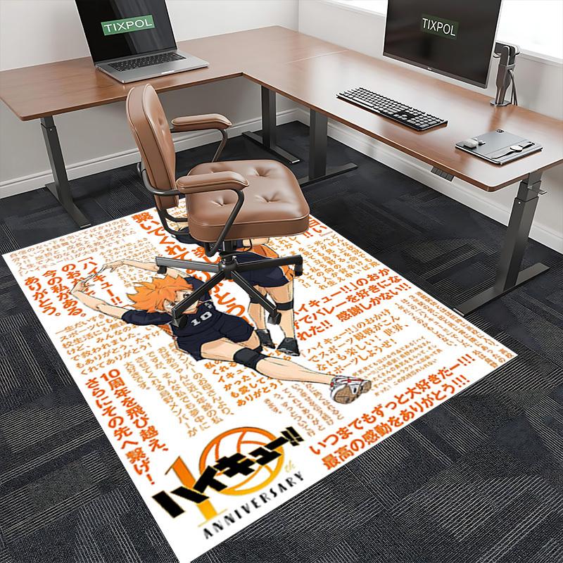 1pc Haikyuu!! Kageyama Tobio Volleyball Chair Mat - Anime Cartoon Design Office Desk Pad, Non-Slip Carpet for Home Decor, Gaming Room, Seasonal Gift.O
