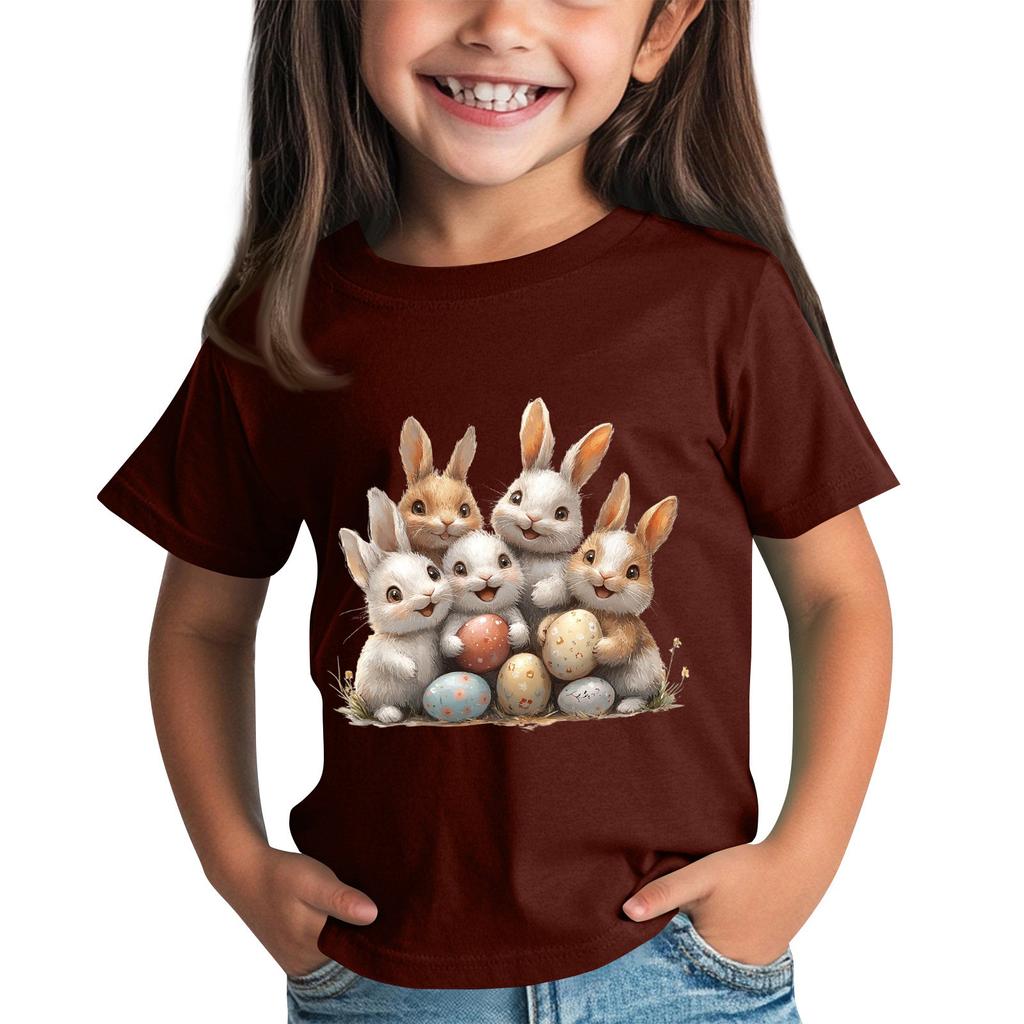 Children's Short Sleeve Neck T-Shirt Animal Print Daily Casual Top