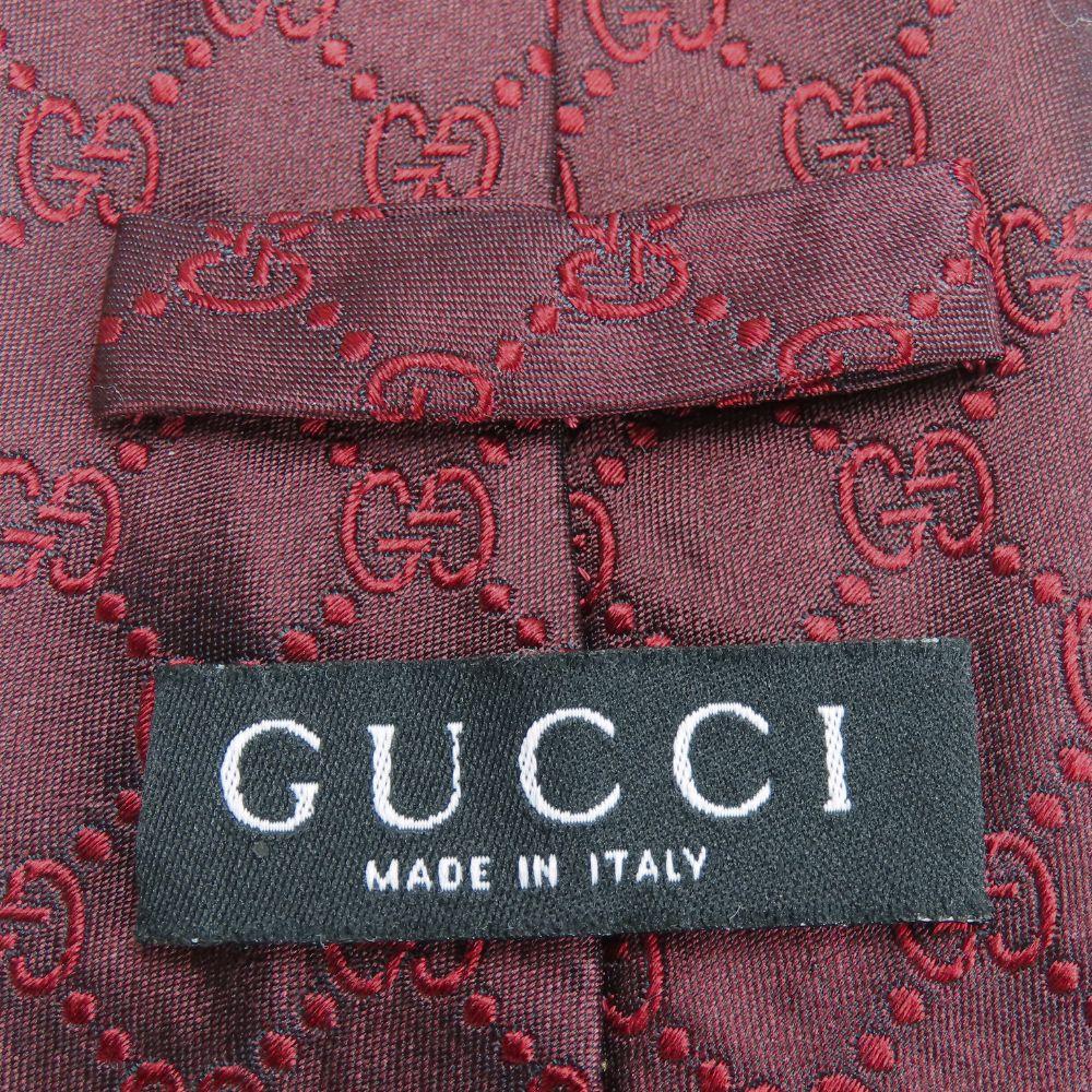 Used GUCCI tie GG silk Red Bordeaux suit