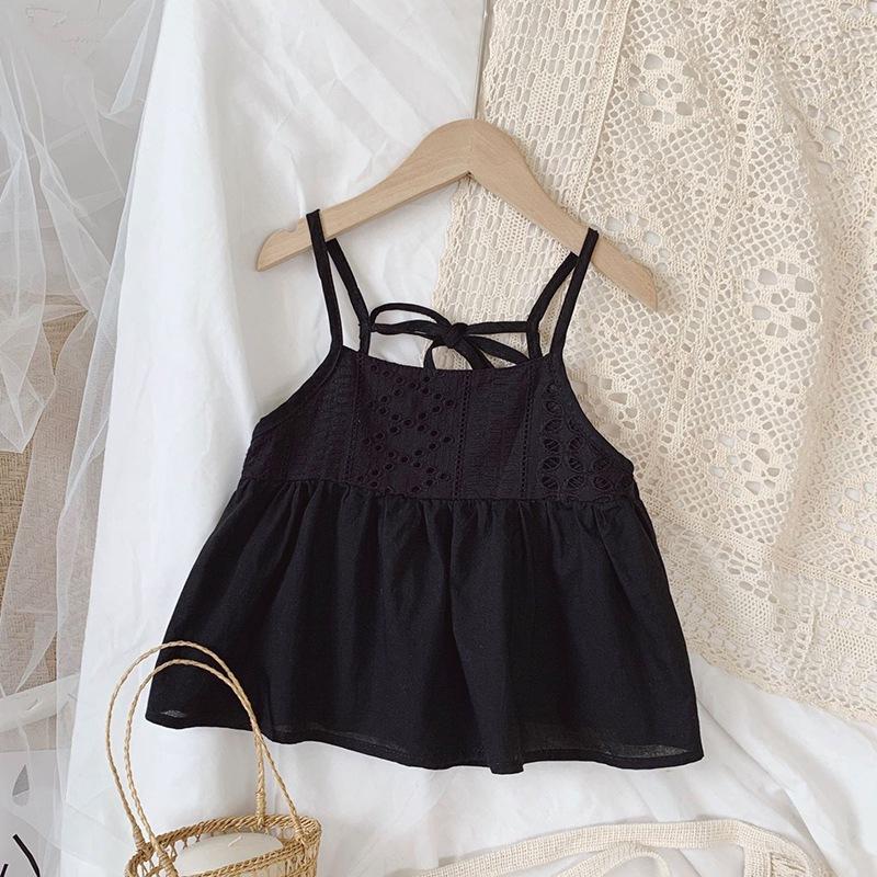 Летний милый короткий топ-майка на бретелях для девочек