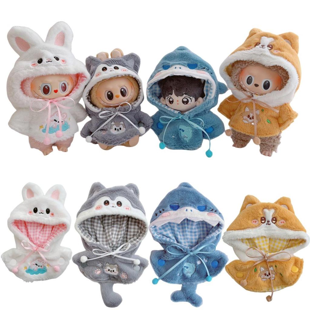 10cm Labubu Doll Clothes: Self-Deprecating Bear Plush Cape for 17cm Labubu Doll