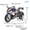 Масштаб 1/9 S1000RR, модель мотоцикла из сплава, литая под давлением машина, звуковой свет, коллекция для любителей автомобилей, детский подарок на день рождения, металлические игрушки для мальчиков