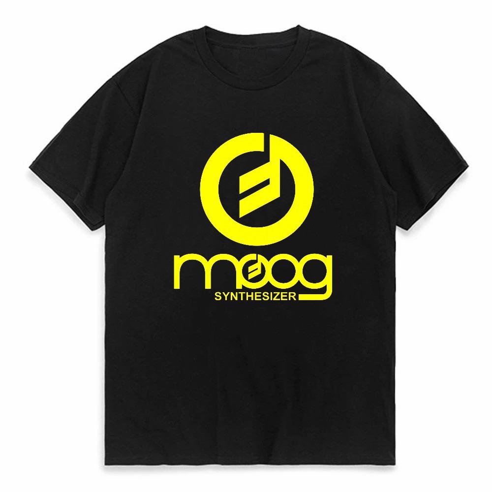 Футболка с логотипом синтезатора Moog для любителей музыки Удобный стильный дизайнерский топ для повседневной носки Унисекс Футболка с коротким рукавом