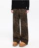 Унисекс ретро леопардовый принт прямые повседневные брюки