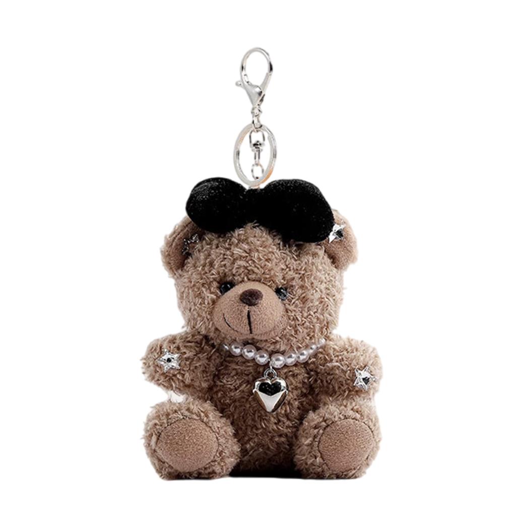 Fashion Bowknot Bear Charm Keychains Lovely Ornament Women Car Keyring Backpack Handbag Charm Pendant Keys Holder