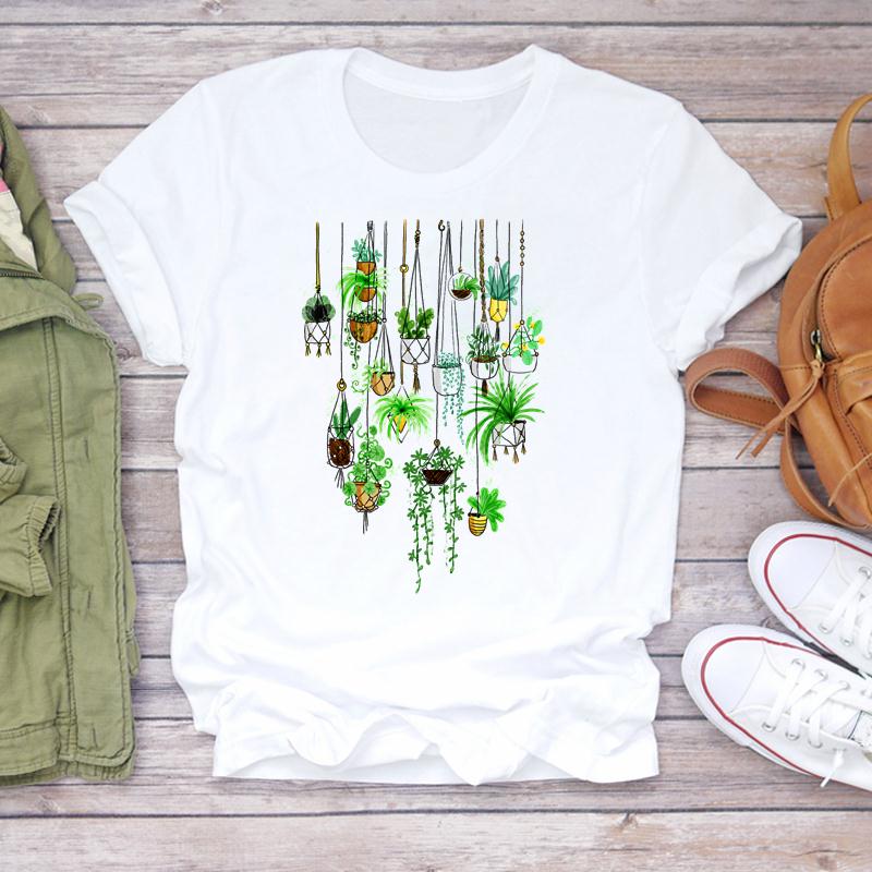 Clothing Fashion Printing 90s Flower Lovely Trend 90s Women Short Sleeve Summer Print Tee Top Tshirt Lady Female Casual Graphic T-shirt