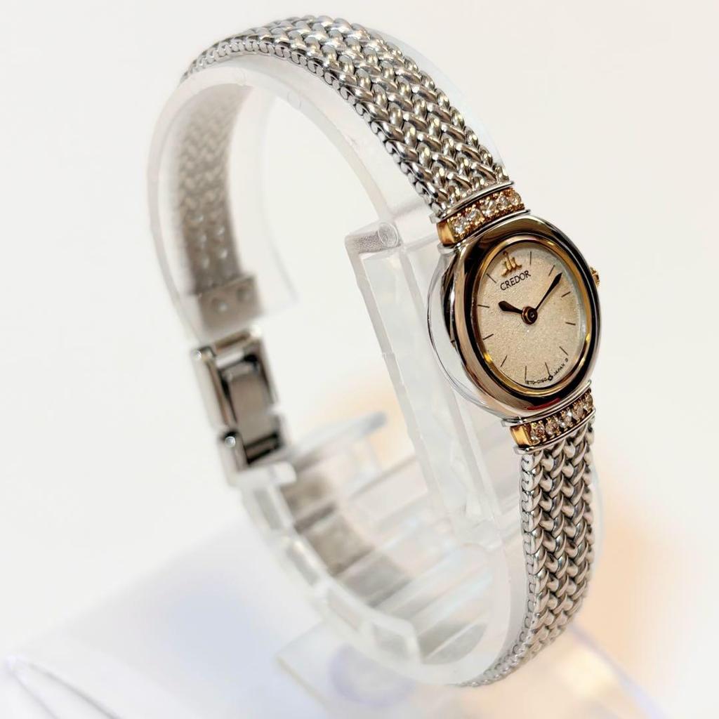 [USED] Working SEIKO CREDOR Women's Watch 18KT Diamond Quartz