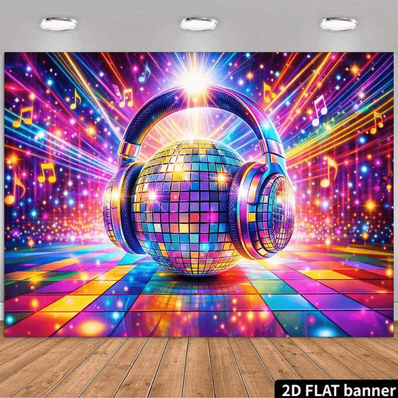 2D plane, 1 piece of neon disco hall background fabric, suitable for parties and birthdays