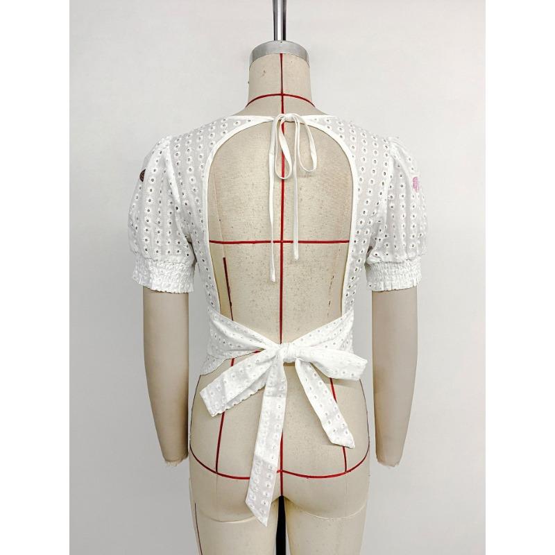 Женская летняя повседневная модная рубашка с пышными рукавами и квадратным воротником Love Square