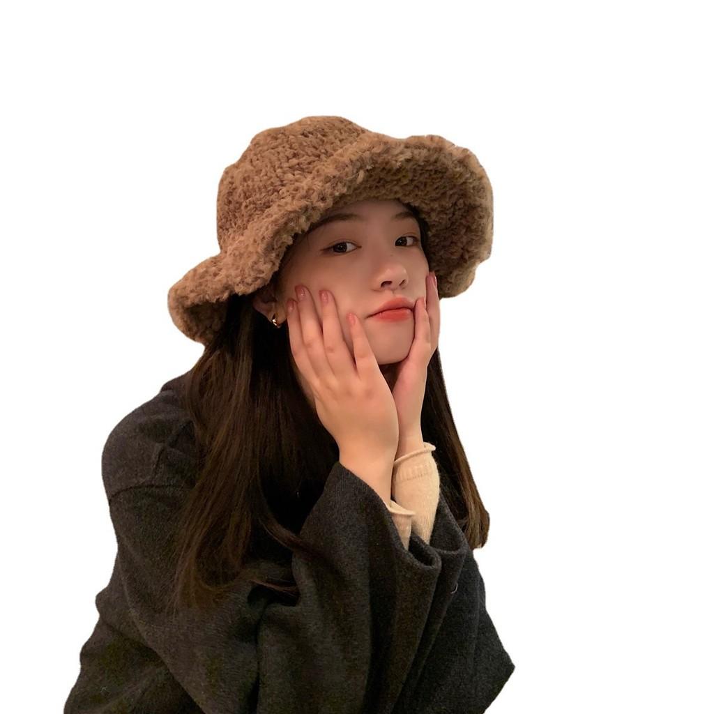 Thickened Lamb Stylish Wool Winter Bucket Hat For Women Cozy And Warm Ear Protection