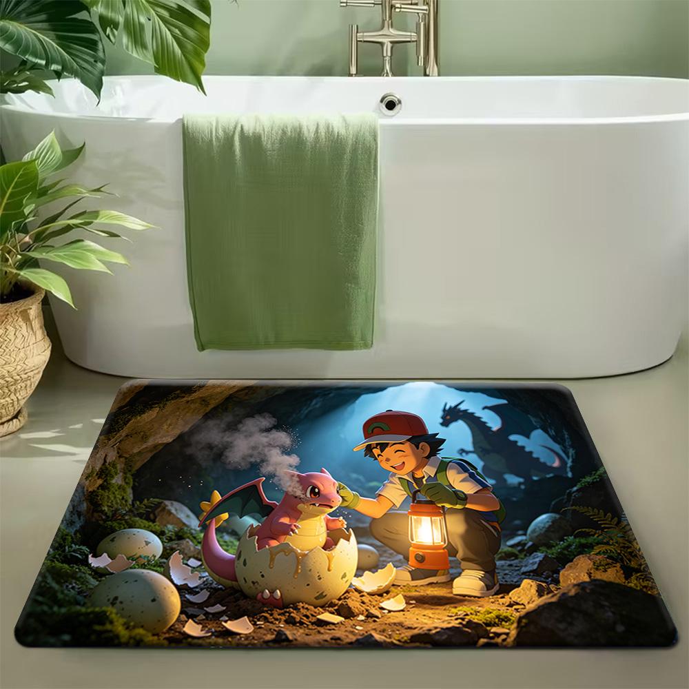 Pokémon Gengar Autumn Rainy Lake Print Non-Slip Soft Doormat for Home Decor