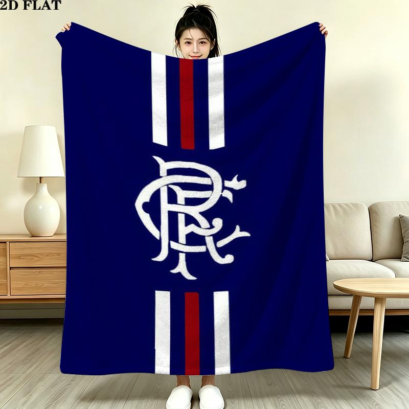 Rangers Fc Print Flannel Blanket, High quality Comfortable for All Seasons, Home Decor, Warmth and Comfort, Perfect for Christmas Gifts
