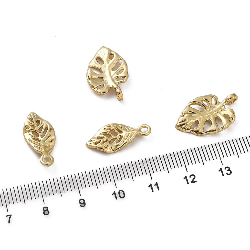 Copper Hollow Three-dimensional Small Leaf Pendant For DIY Jewelry Making Craft Accessories