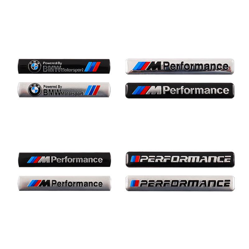 BMW M Performance Metal Logo Stickers: Aluminum Nameplate and Fender Decals