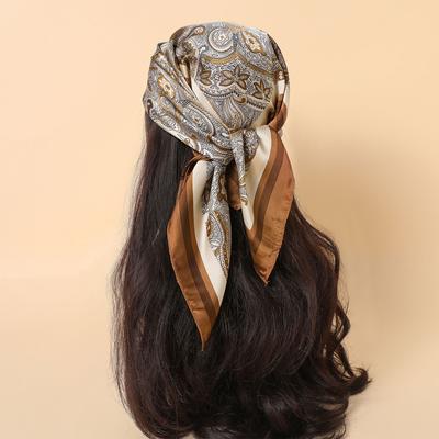 New Paisley 70*70cm Silk Satin Hair Scarf Women Handkerchief Printed Female Square Head Bandana Small Neck Muffler Hijab Lady