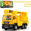 1/50 Scale Pull Back Vehicles Tow Truck Toy,Friction Power Toy Tow Trucks,Crane Construction 500-8,Light & Sound Truck Toy for Kids with Car
