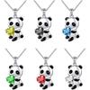 Heart Round Pendant Necklace Fashion Panda Necklace Collar Jewelry Gift Chokers Shape Zircon Bear Necklace Women Charm Chain