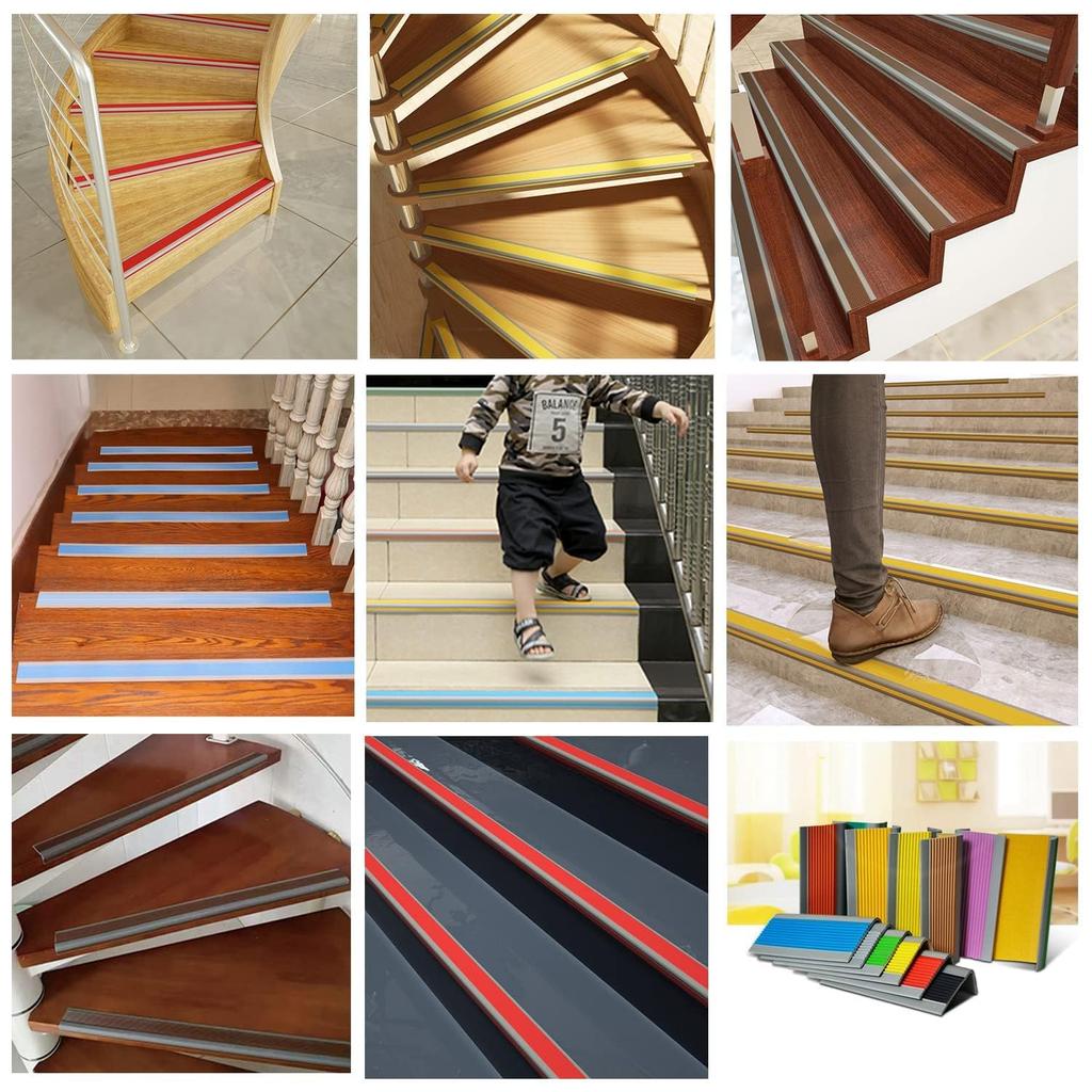 Stair for Indoors and Prevents Safety Accident 5cm X 3mm 1m Long X 1 Gray L-shaped Mat, Anti-slip Tape, Anti-slip Stairs, Outdoors, Falls, Measures,
