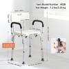 Shower Chair, Shower Seat with Back, Adjustable Height Shower Stool, Shower Chair for Inside Shower Bathtub, Non-slip Bathroom Bench Bath Chair for