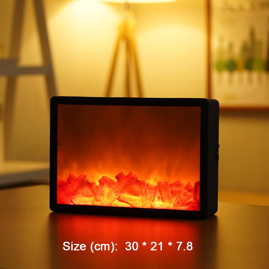 LED Simulation Flame Lamp Nordic Style Decorative Fireplace Lamp Creative Home Crafts Atmosphere Night Light