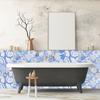 10pcs Bohemian Blue Tiles Wall Sticker Kitchen Backsplash Wardrobe Bathroom Renovation Peel & Stick Waterproof Art Wall Decals