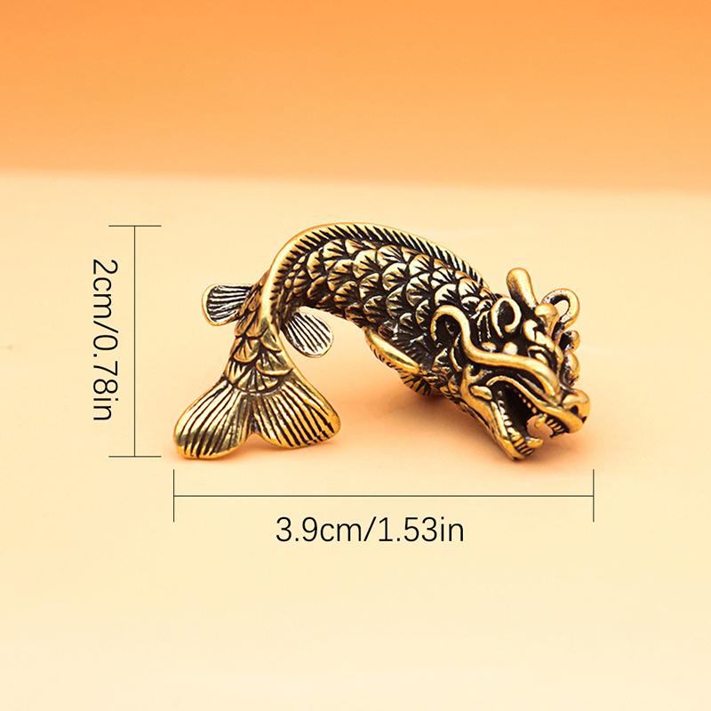 3D Mini Dragon Casting Animal Figurine Retro Style Brass Sculpture Home Office Room Desktop Decoration Collect Ornaments Gift
