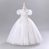 Детское платье для годовалого возраста, свадебное платье принцессы, вечернее платье с цветочным узором для девочек