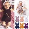 Newborn Infant Baby Girls Color Solid Ruffles Backcross Romper Bodysuit Outfits
