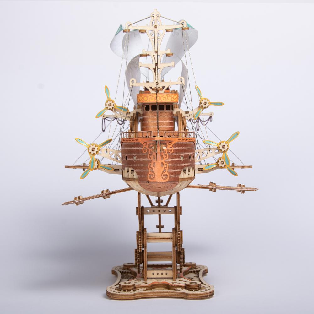 DIY 3D Wooden Puzzle Fantastic Spaceship Popular Assembly Model A Birthday Gift for A Boy Steampunk Computer Room Decor Toys