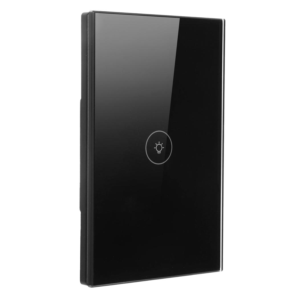 Умный настенный сенсорный выключатель света 1Way Wifi 10A MultiControl для бытовых нужд TUYA  (черный )