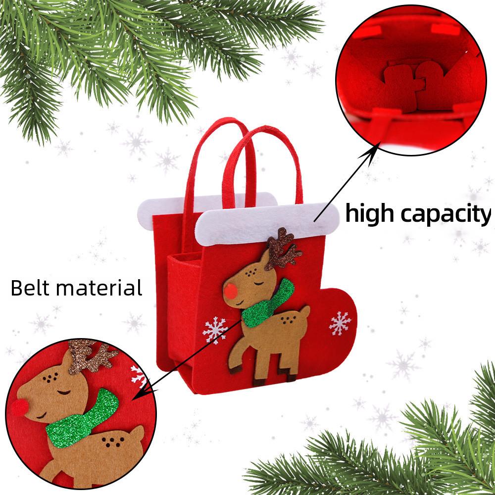 Charming Felt Christmas Handbag With Snowman Gift Box And Santa Claus Designs For Joyful Holidays