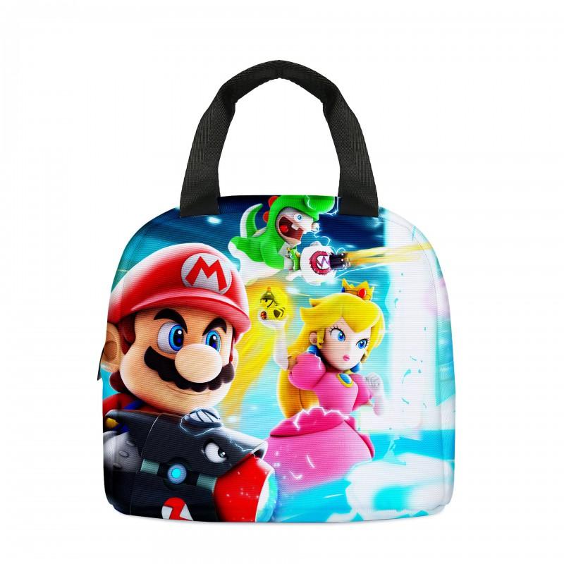 Kids Lunch Bag Cartoon Handheld Insulated Lunchbox Carrier School Picnic Outdoor Use Oxford Fabric