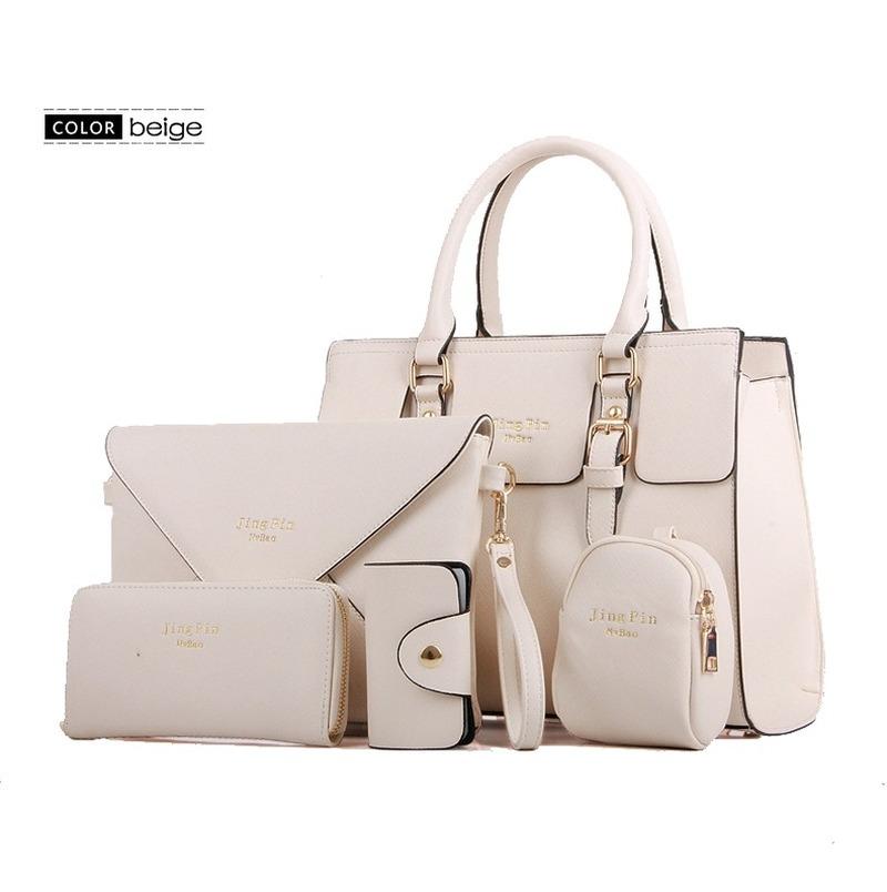 Women Fashion 5Pcs Handbag Set PU Leather Shoulder Bag Crossbody Bag Purse Set