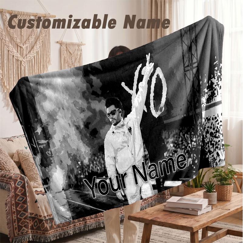 Custom Name Flannel Blanket,The Weeknd Lightweight Warm Bed Blanket For Couch & Holiday Gift