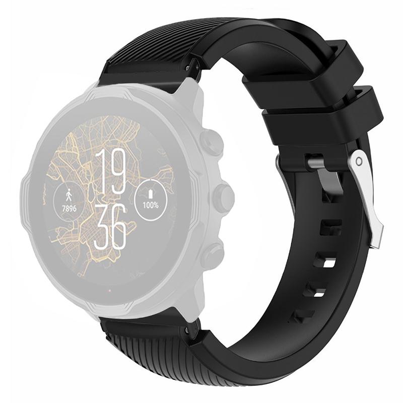 For Suunto Spartan Sport Wrist HR Baro/Suunto 7 Watch Strap 24mm Twill Texture Silicone Band