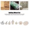 D2 7Pcs Polishing Wheel Kit Cotton Flannel Buffing Drill with 1/4in Shank for Metal Glass Grinding Polishing Cloth Wheel Set