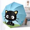 Kitty, Cartoon Automatic Open/Close Umbrella-Cute Umbrella with Cute Design, Portable 3-Fold Compact Umbrella for Men & Women, Halloween Chr