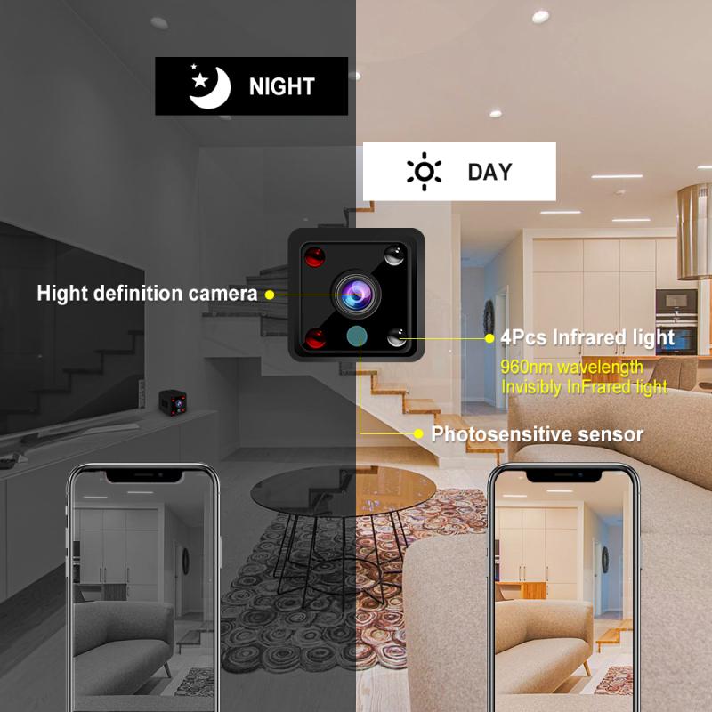 Мини-камера HD-видеокамеры 1080P Датчик ночного видения WIFI Камера Пульт дистанционного управления Беспроводное наблюдение
