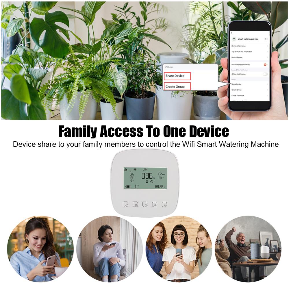 Micro-drip Irrigation Controller WiFi Tuya with Solar Panel Intelligent Automatic Water Timer Digital Watering Irrigation Timer