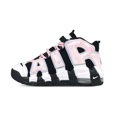 Кроссовки Air More Uptempo Mid top Винтажные Баскетбольные Женские Черно-Бело-Розовые DQ6200-001(Команда47-)