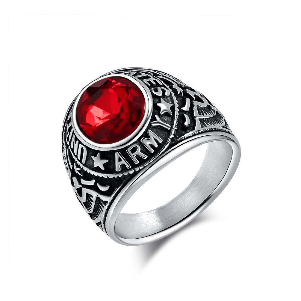 Мужское кольцо с драгоценным камнем, модный тренд, ретро-дизайн с изображением белоголового орлана из титановой стали, ювелирное украшение для руки в виде орла