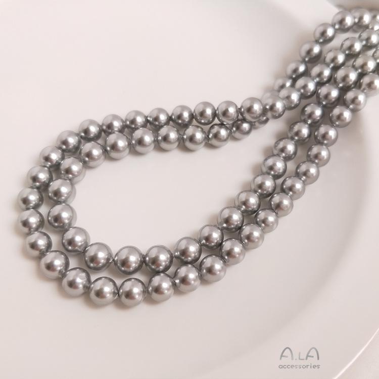 Baroque High Luster South Sea Gold Champagne Smoke Gray Pearl Shell Beads for DIY Jewelry.