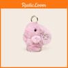 Light Luxury Bunny Plush Keychain With Floral Pattern For Ladies Fashion Accessories