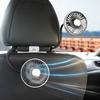 Автомобильный вентилятор с двойной головкой, встроенное освещение, 360-градусная регулировка, 3 скорости, USB, охлаждение сиденья, низкий уровень шума, аксессуар для грузовика, внедорожника, автодома