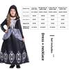 Luxury Vampire Costume For Halloween Party Children Stand Collar Witch Cosplay Girls Performance Role Play Dress Black Red