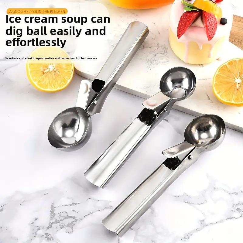 Premium Stainless Steel Ice Cream Scoop Multifunctional Fruit Scoop Kitchen Supplies Easy to Use Ice Cream Scoop and Fruit Scoop 6