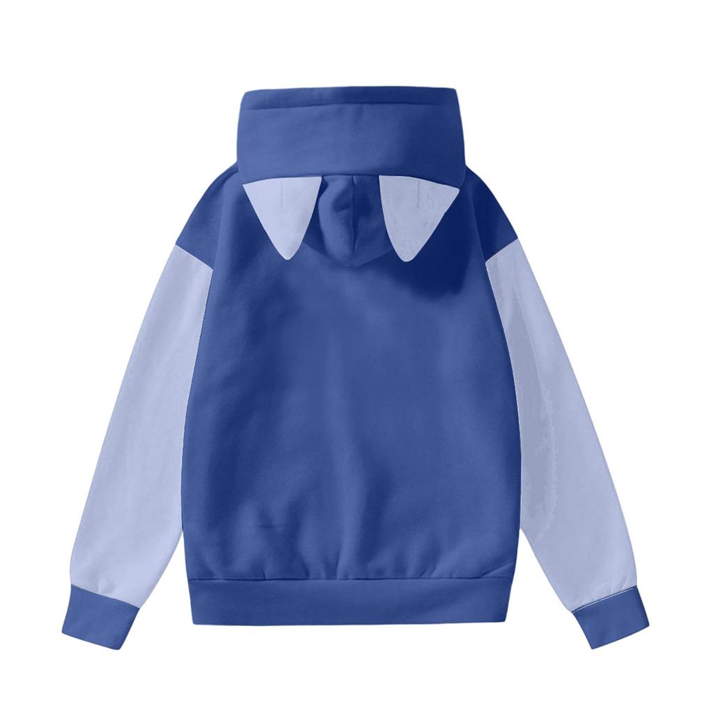 Женская модная толстовка с длинными рукавами, цветными блоками, принтом и капюшоном с ушками