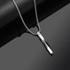 Men Women Personality Alloy Vertical Bar Straight Necklace Pendant Necklaces Chain Jewelry